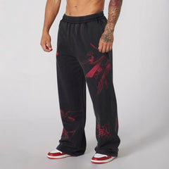 American YouNGLA joint anime Attack on Titan, slow runner cotton looped printed wide leg pants