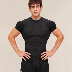 Essential Engineered Panel Seamless Training Short Sleeve – Jet Black