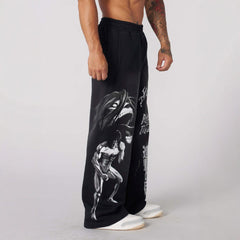 American YouNGLA joint anime Attack on Titan, slow runner cotton looped printed wide leg pants