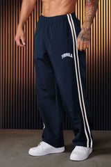 YoungLA Contrast Piping Training Track Pants – Navy Blue Edition
