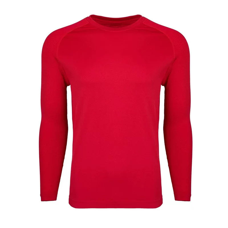 YOUNGLA- Red Raglan Long-Sleeve Gym Shirt