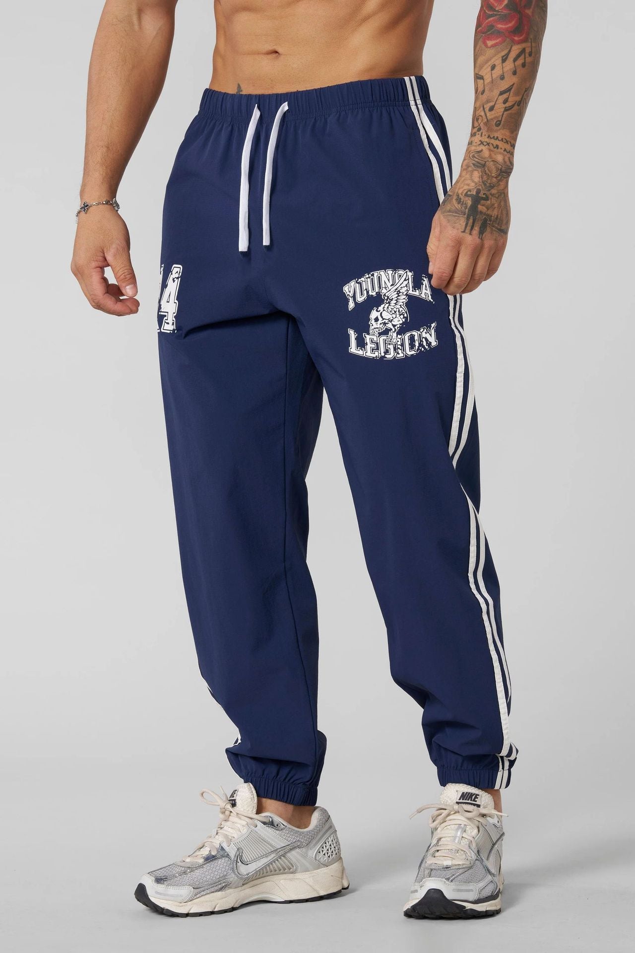 YOUNG LA American style new men's sports pants for fitness and fitness, quick drying, breathable, and elastic casual pants