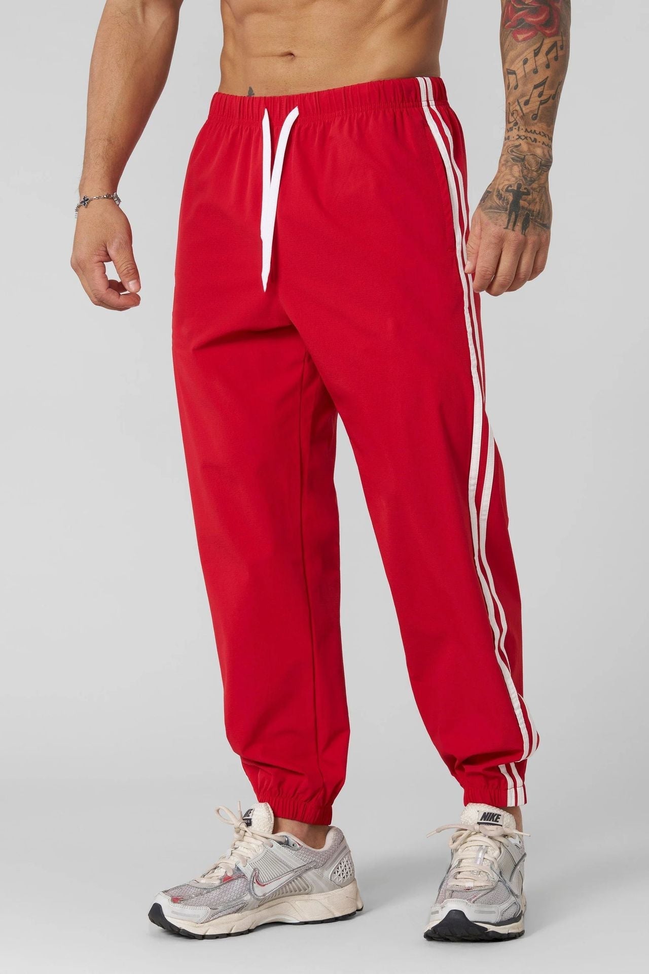 YOUNG LA American style new men's sports pants for fitness and fitness, quick drying, breathable, and elastic casual pants
