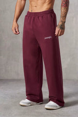YOUNGLA Men's Minimalist Embroidered Logo Wide Leg Sweatpants