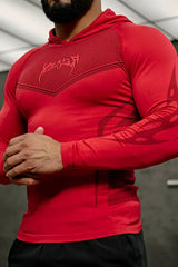 YOUNGLA- Red Fitted Long Sleeve Performance Shirt