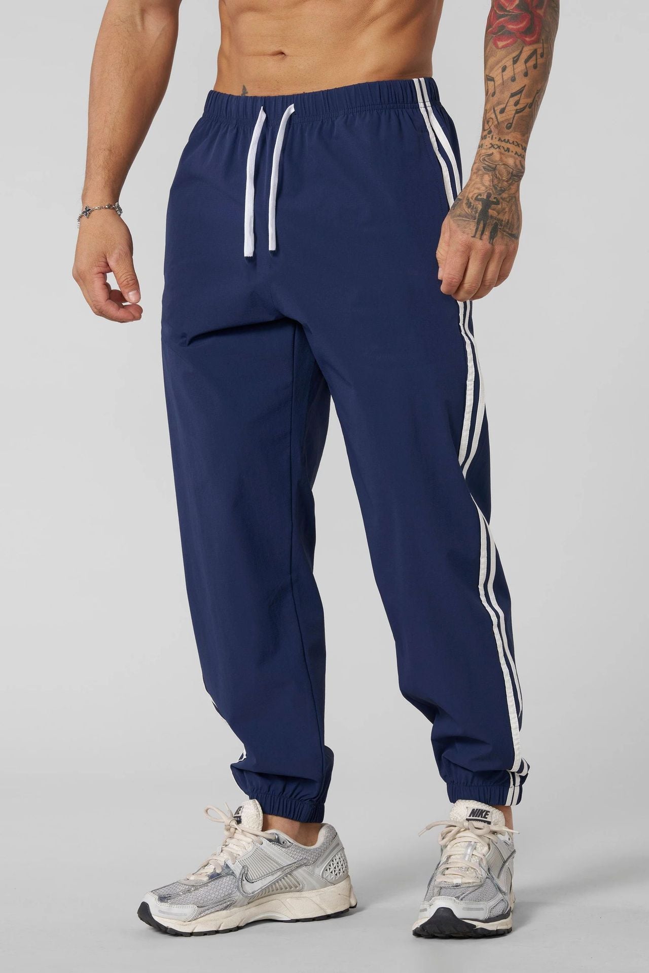 YOUNG LA American style new men's sports pants for fitness and fitness, quick drying, breathable, and elastic casual pants