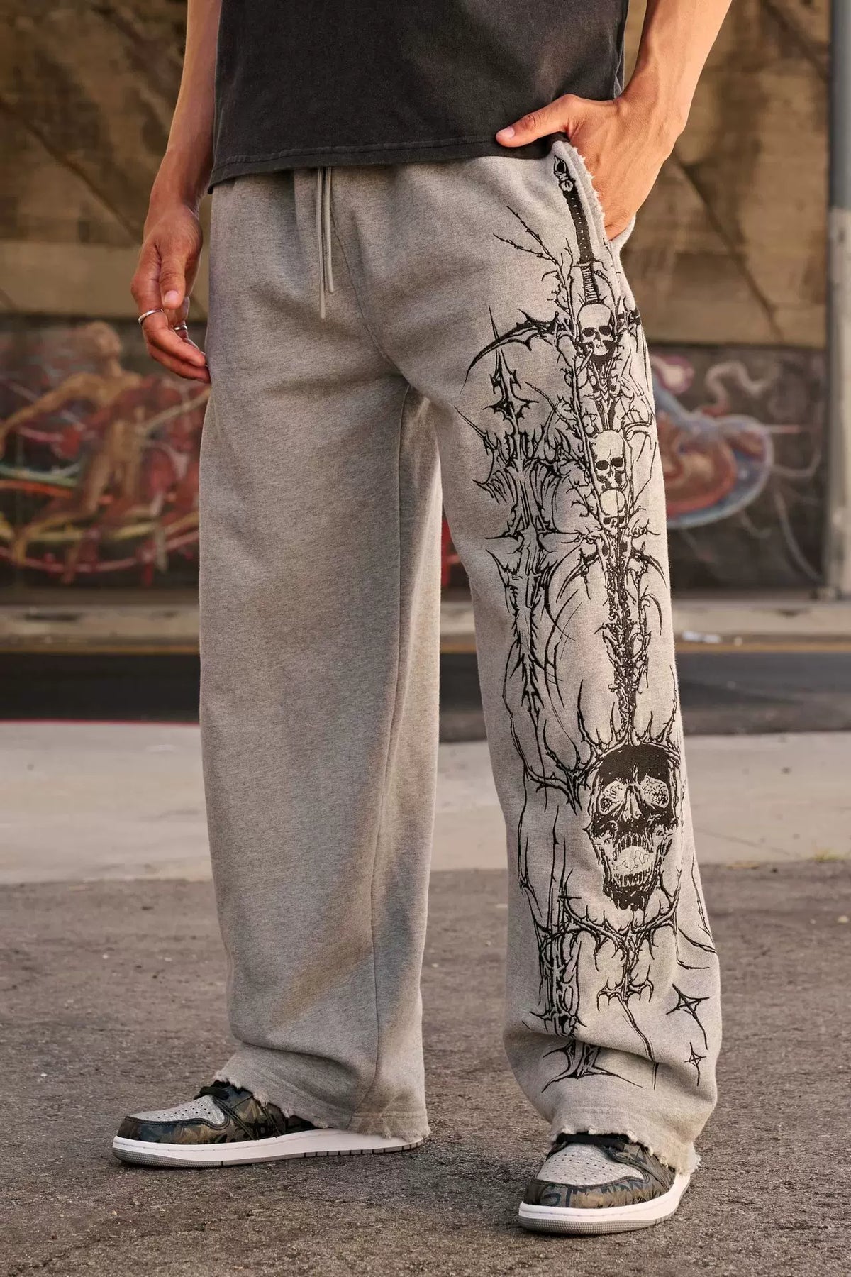 YoungLA Casual Training Sweatpants – Gothic Heather Grey Edition
