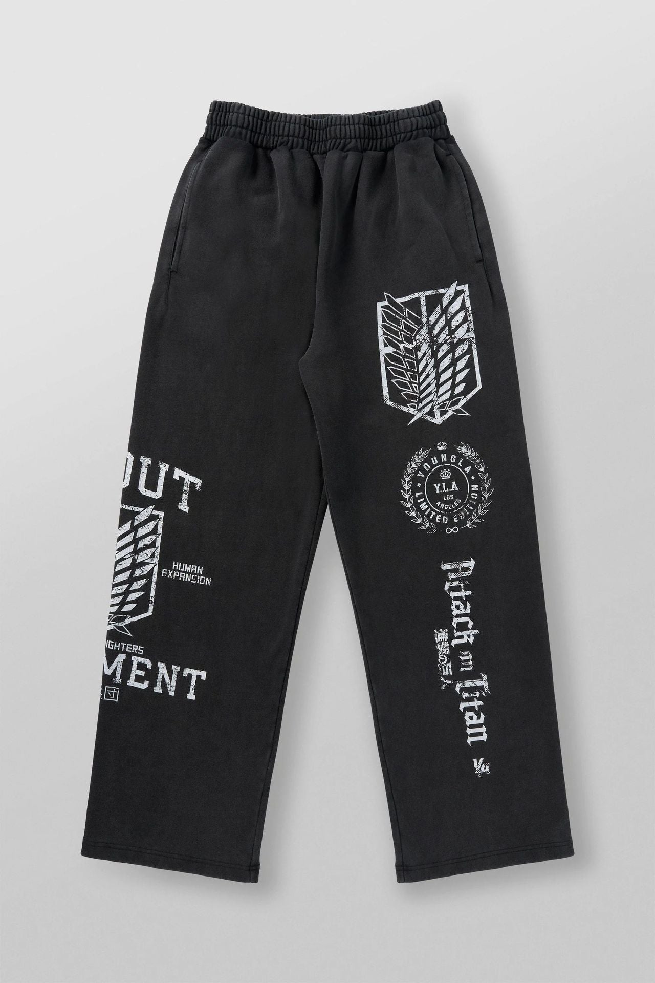 American YouNGLA joint anime Attack on Titan, slow runner cotton looped printed wide leg pants