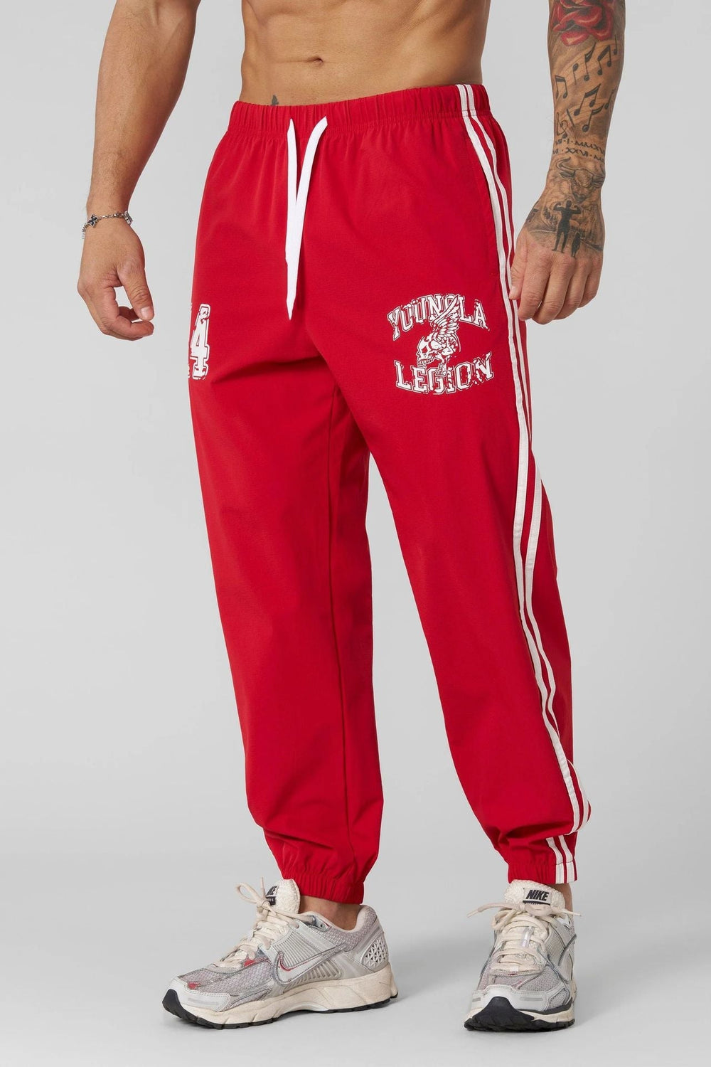YOUNG LA American style new men's sports pants for fitness and fitness, quick drying, breathable, and elastic casual pants
