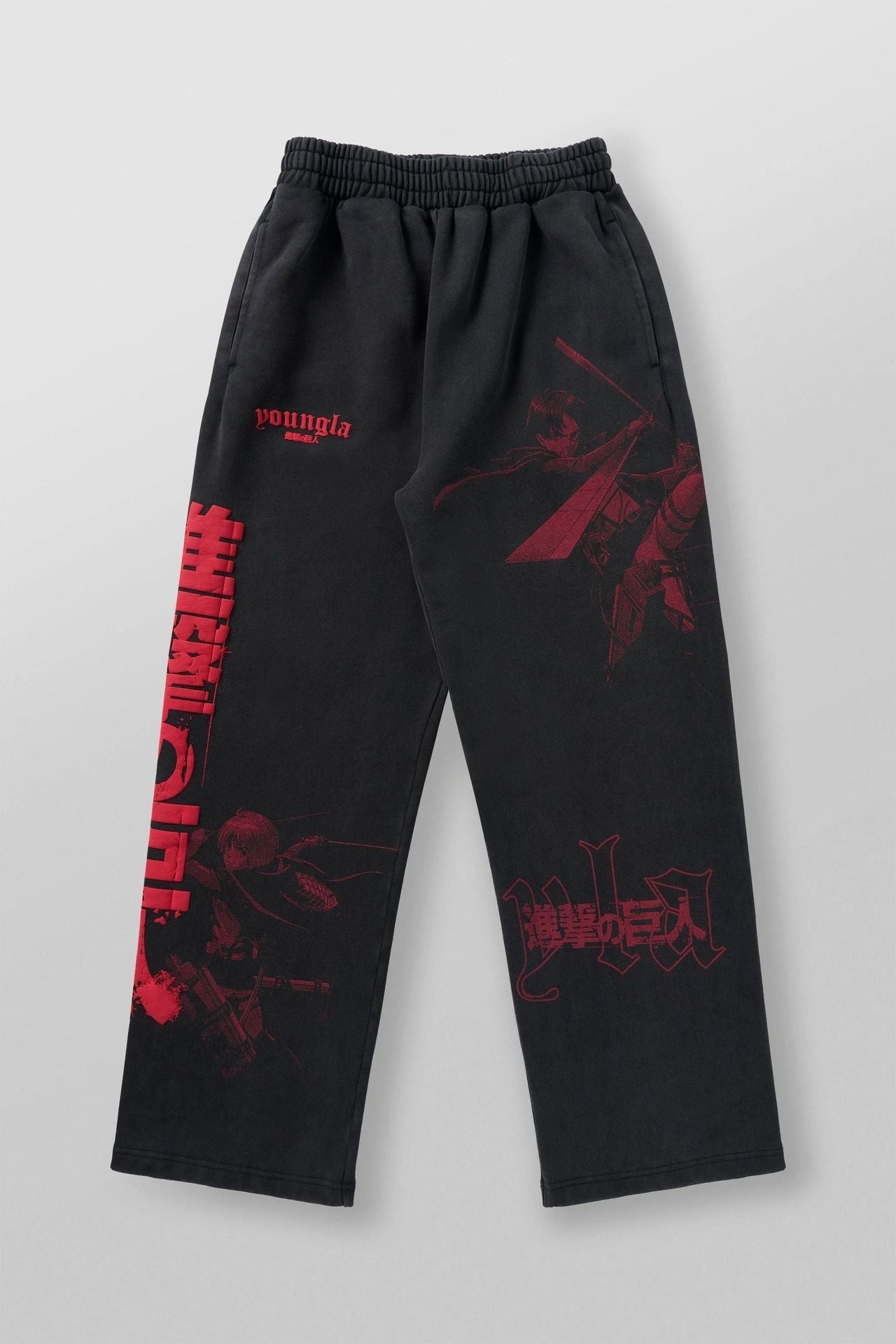 American YouNGLA joint anime Attack on Titan, slow runner cotton looped printed wide leg pants