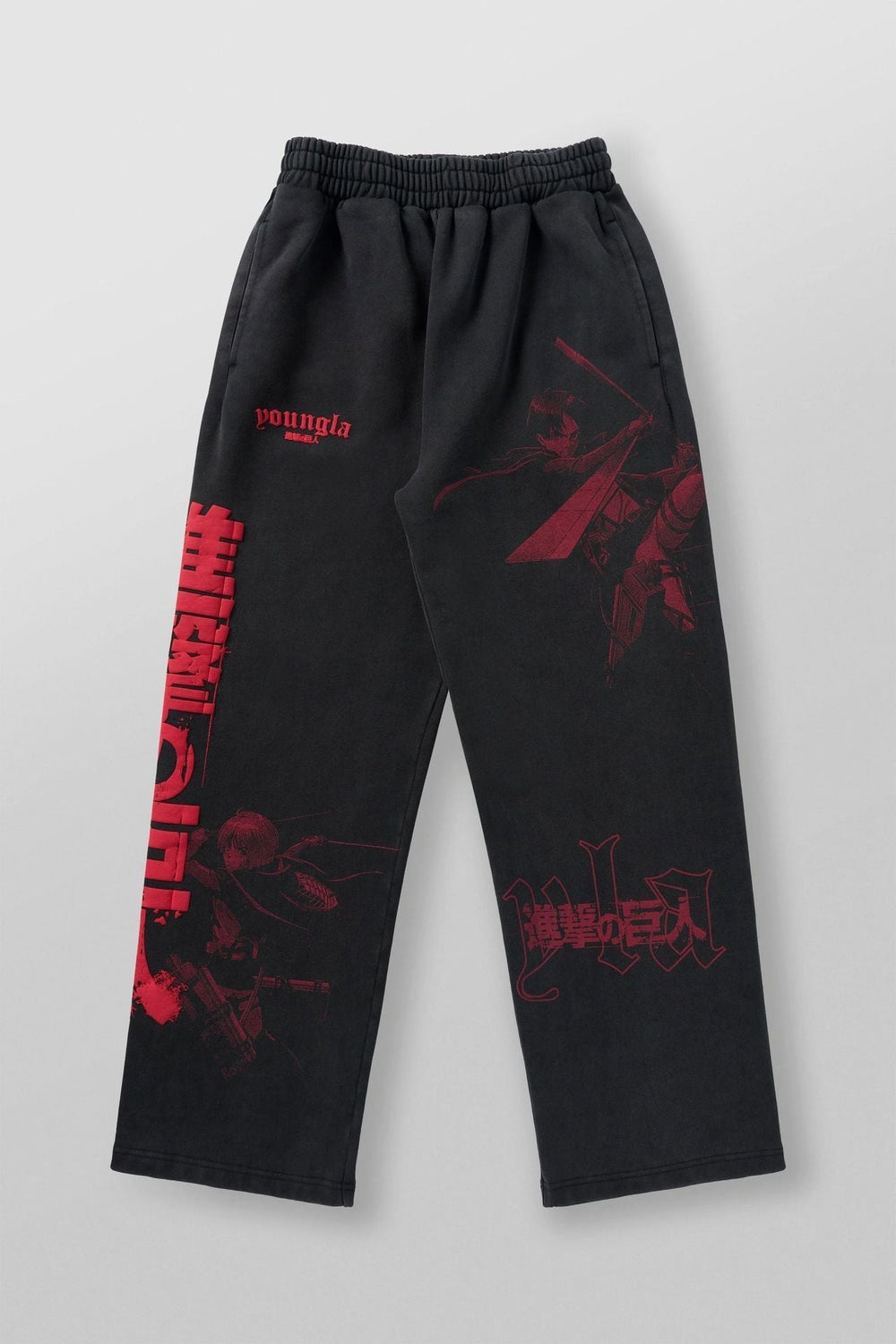 American YouNGLA joint anime Attack on Titan, slow runner cotton looped printed wide leg pants