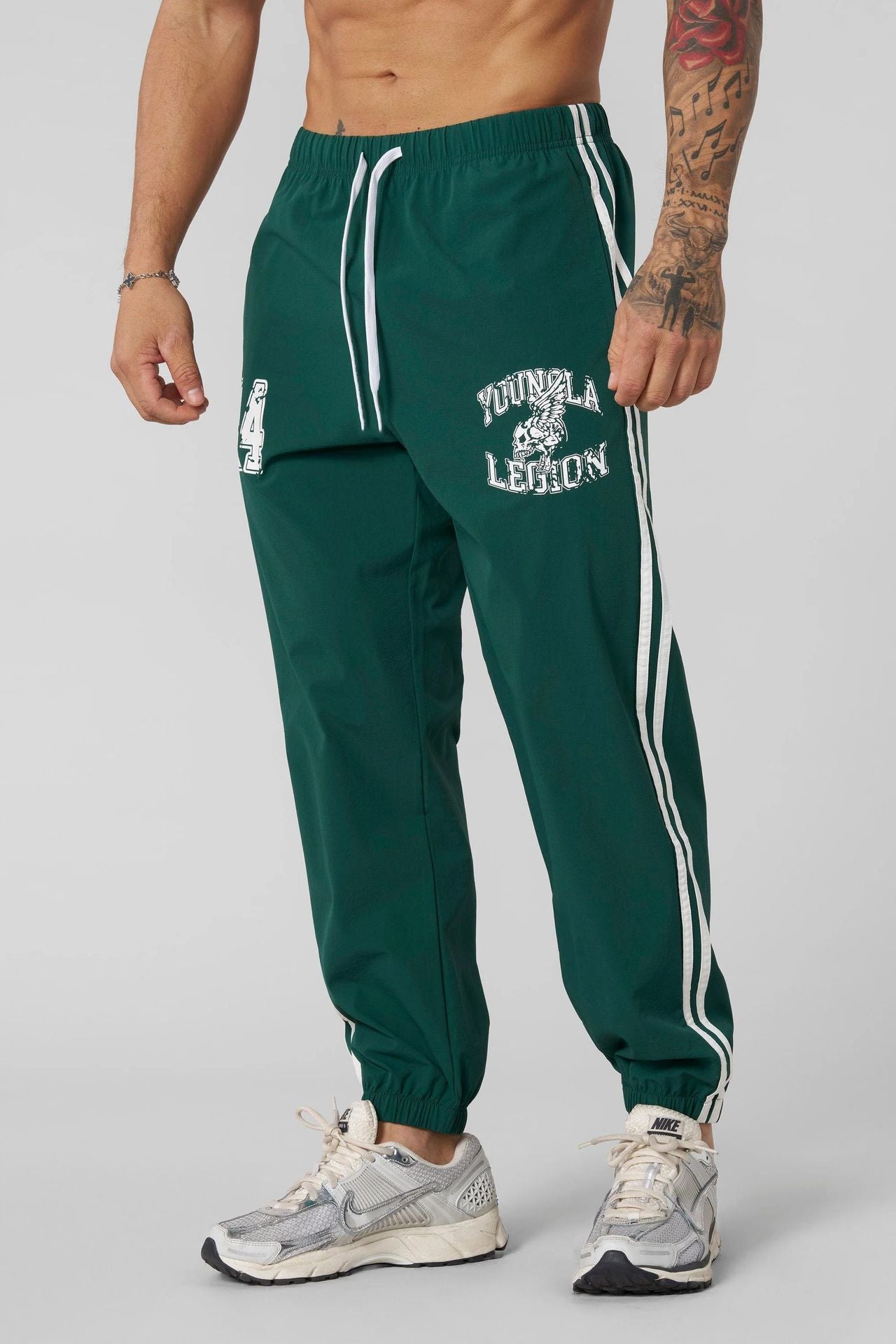 YOUNG LA American style new men's sports pants for fitness and fitness, quick drying, breathable, and elastic casual pants